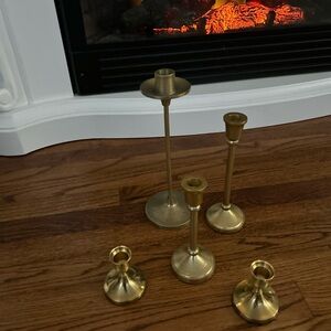 Elegant Gold Candle Holder Set